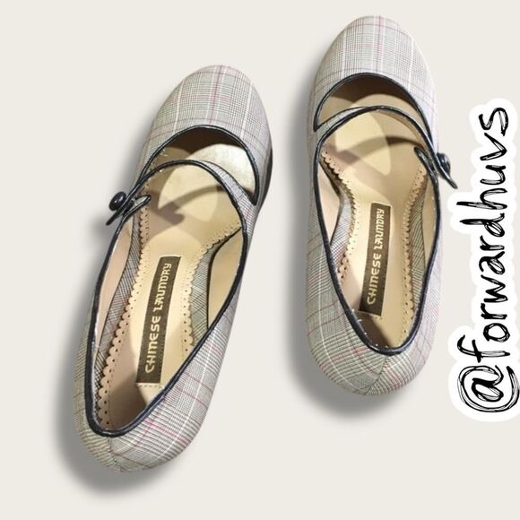 Chinese Laundry Colby Plaid Mary Jane Heels 6.5 - Picture 7 of 12